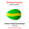 #8 Colorado Spinner Blade Green with Chartreuse Stripe