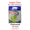 EAGLE CLAW #1 Lazer Octopus Hook CHARTREUSE 25 PK (L2CHU-1)