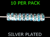 Wedding Ring Lure Beads 6mm SILVER/AQUA BLUE