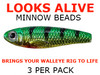 Looks Alive Minnow Beads GOLD METALLIC GREEN PERCH for live bait rigs