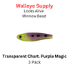 Looks Alive Minnow Beads TRANSLUCENT CHARTREUSE and PURPLE MAGIC