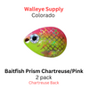 Walleye Supply COLORADO blade # 4.5 BAITFISH PRISM CHARTREUSE/PINK  2/pk (Chartreuse Back) 