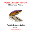 Viper Tackle Willow Blade size 4 Purple Orange Juice Viper Tackle Willow Blade size 4 Purple Orange Juice