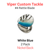 Viper Tackle Rattle Blades #4 Blue White Tiger