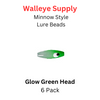 Minnow Style Lure Bead GLOW GREEN PERCH 6/PK