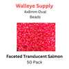4x8 FACETED OVAL TRANSLUCENT SALMON LURE BEADS