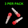 RED HEADED GLOW MAYFLY BEAD 3pk stack bead