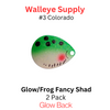Colorado Spinner Blades #3 Glow Frog Fancy Shad 2/pk