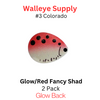 Colorado Spinner Blades #3 Glow Red Fancy Shad 2/pk