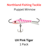 NORTHLAND FISHING TACKLE: 1/4oz Puppet Minnow Jig UV PINK TIGER