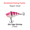 NORTHLAND FISHING TACKLE: 5/8oz Rippin' shad GLO TIGER SHRIMP