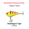 NORTHLAND FISHING TACKLE: 3/8oz Rippin' shad BUBBLEGUM TIGER