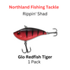 NORTHLAND FISHING TACKLE: 3/8oz Rippin' shad GLO REDFISH TIGER