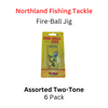 NORTHLAND FISHING TACKLE: Fire-ball Jig head 1/4oz Two- Tone Assorted pack.