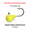 NORTHLAND FISHING TACKLE: Fire-ball Jig Head 1/8oz SUPER GLO CHARTREUSE