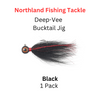 Northland Fishing Tackle: 1/4oz Deep-Vee Bucktail Jig BLACK