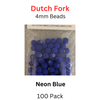 Dutch Fork Neon Blue 4mm Beads
