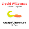 Liquid Willowcat Jointed Curly-Tail Orange/Chartreuse 12 pk 