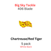 Chartreuse with Red Tiger 406 Blade