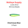 Looks Alive Minnow Beads CHARTREUSE BLUE MINNOW