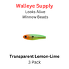 Looks Alive Minnow Beads TRANSLUCENT LEMON-LIME MINNOW