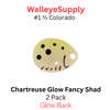 Colorado Blade #1 1/2 Glow and Chartreuse Fancy Shad