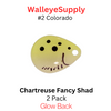 Colorado blade #2 Glow and Chartreuse Fancy Shad