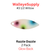 Walleye Supply Customs Razzle Dazzle #3 1/2 Willow Glow Back