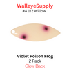 Walleye Supply Customs Violet Poison Frog #4 1/2 Willow Glow Back
