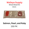 4mm Mixed Bead Set Salmon, Pearl, and Ruby, 150 Pack