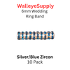 Wedding Ring Lure Beads 6mm SILVER/ BLUE ZIRCON