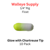 1/4" GLOW/CHARTREUSE Rig (Pill) Float