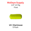 1/4" UV CHARTREUSE Rig (Pill) Float 5 PK
