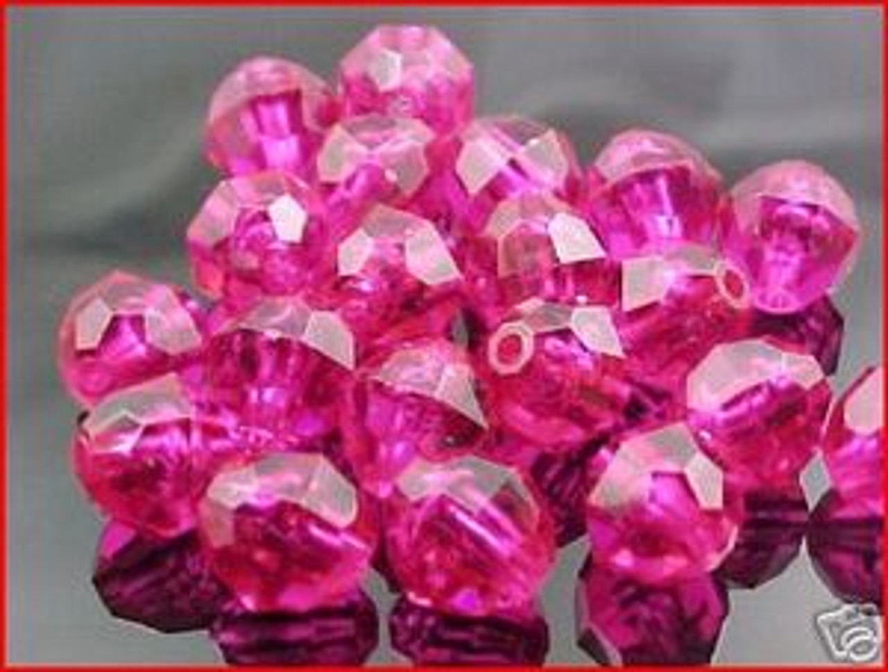 12mm Faceted Bead TRANSLUCENT PINK 20/PK