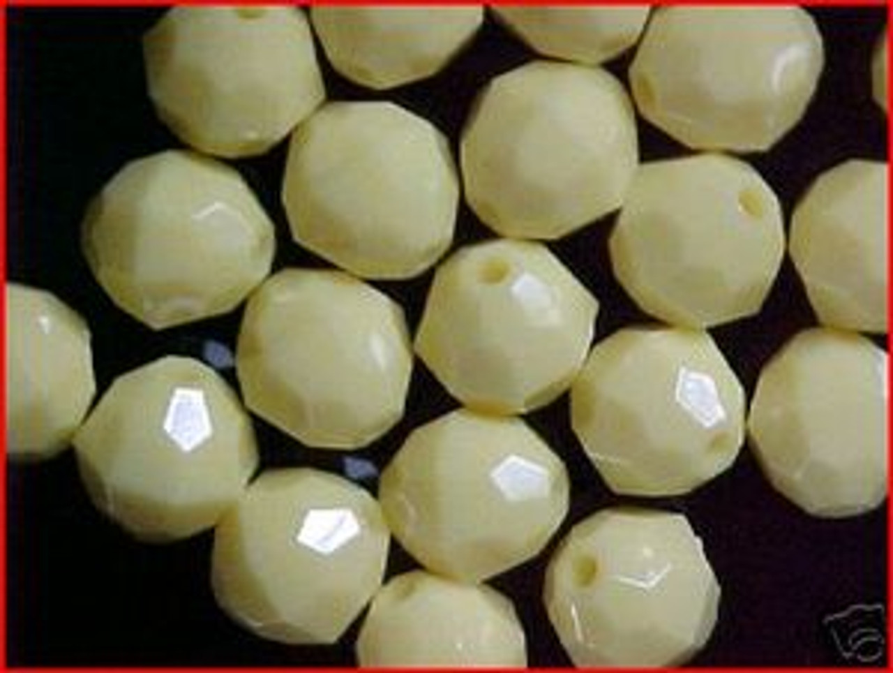12mm Faceted Bead OPAQUE YELLOW 20/PK