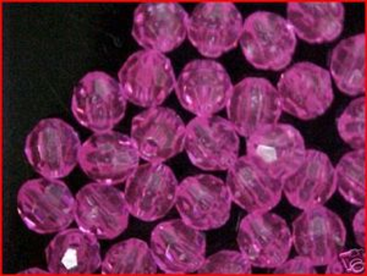 Fishing Beads Faceted 8mm TRANS.PINK 50/PK 