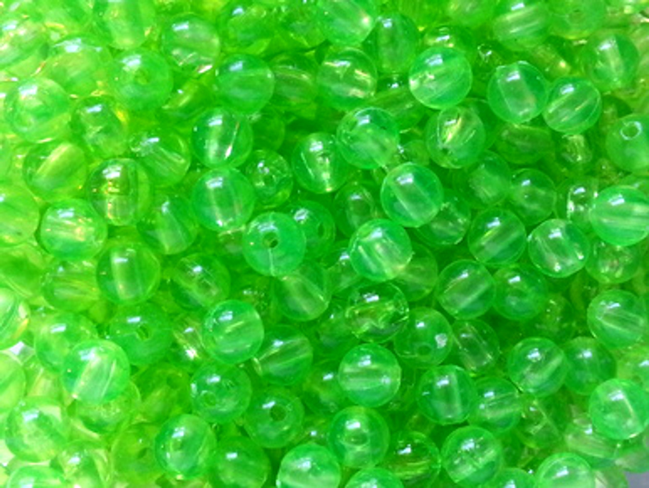 Fishing Beads Round 6mm TRANS.LIME 100/PK 