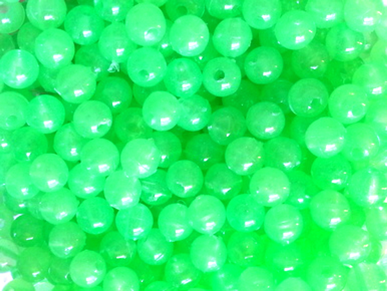 Fishing Beads Round 4mm GLOW GREEN 100/PK