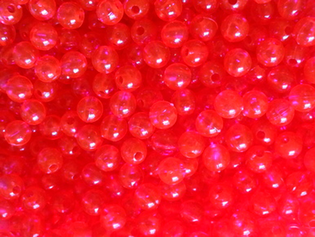 Fishing Beads Round 4mm SALMON RED 100/PK