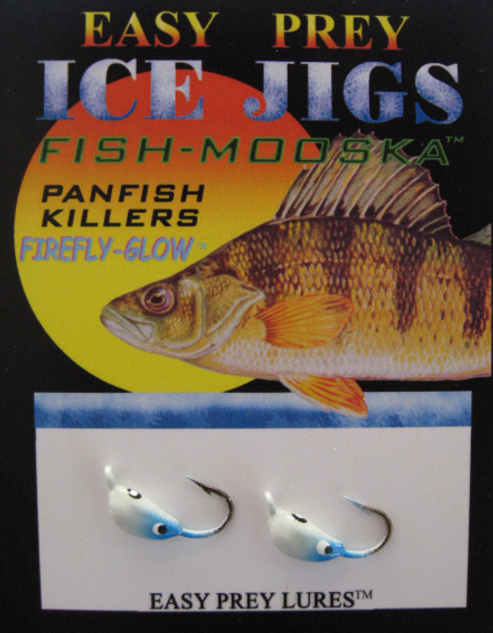 ICE FISHING JIGS #8 BUG MOOSKA BLUE GLOW / EASY PREY LURES