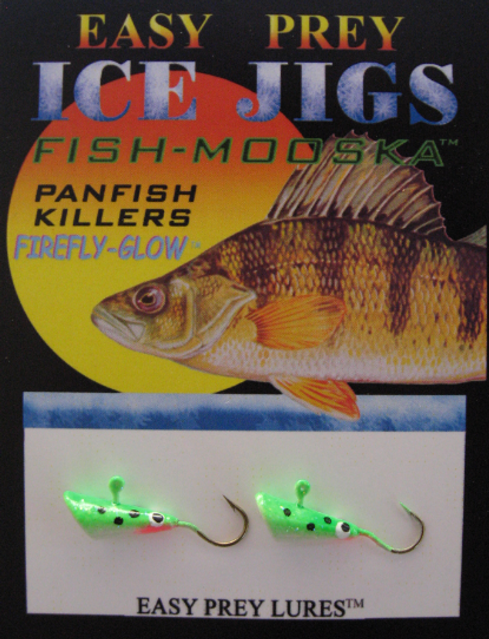 ICE FISHING JIGS #8 BUG MOOSKA BLUE GLOW / EASY PREY LURES