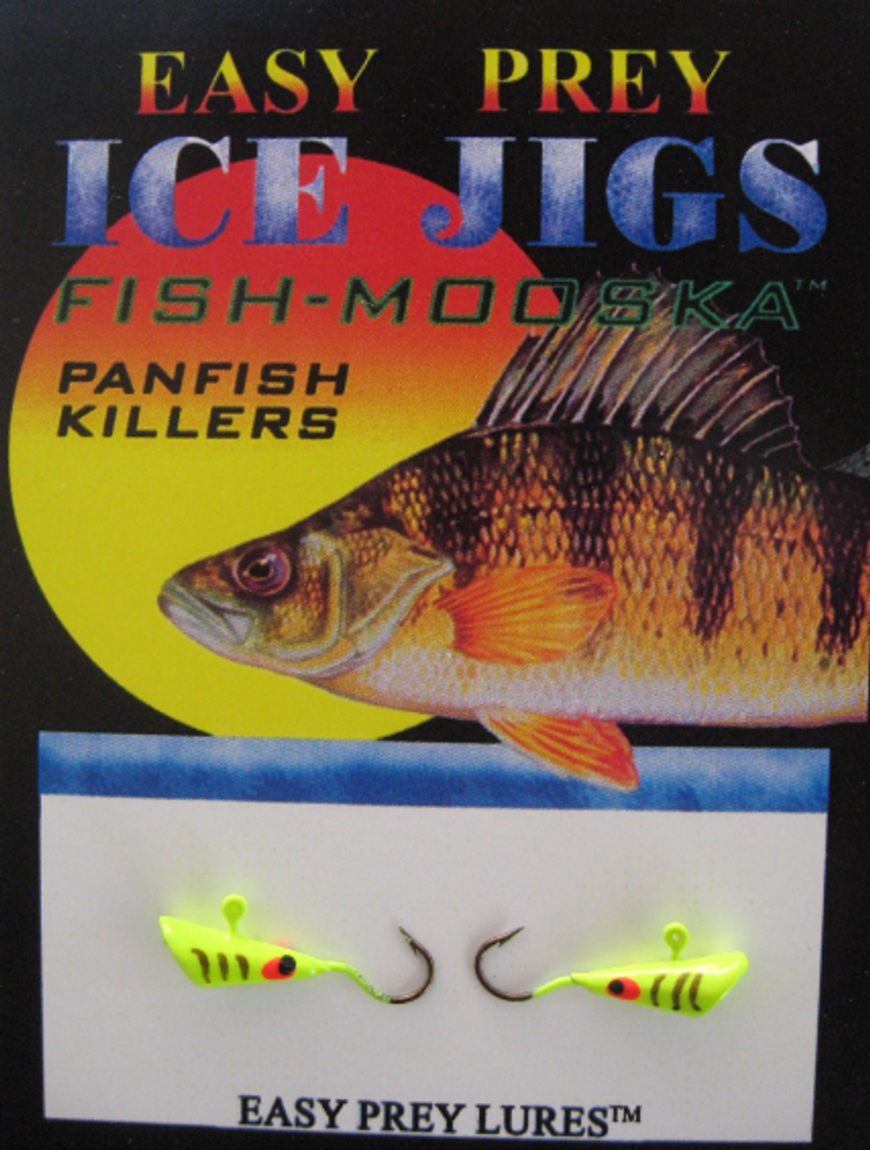 ICE FISHING JIGS #10 SHRIMP MOOSKA CHARTREUSE / EASY PREY LURES