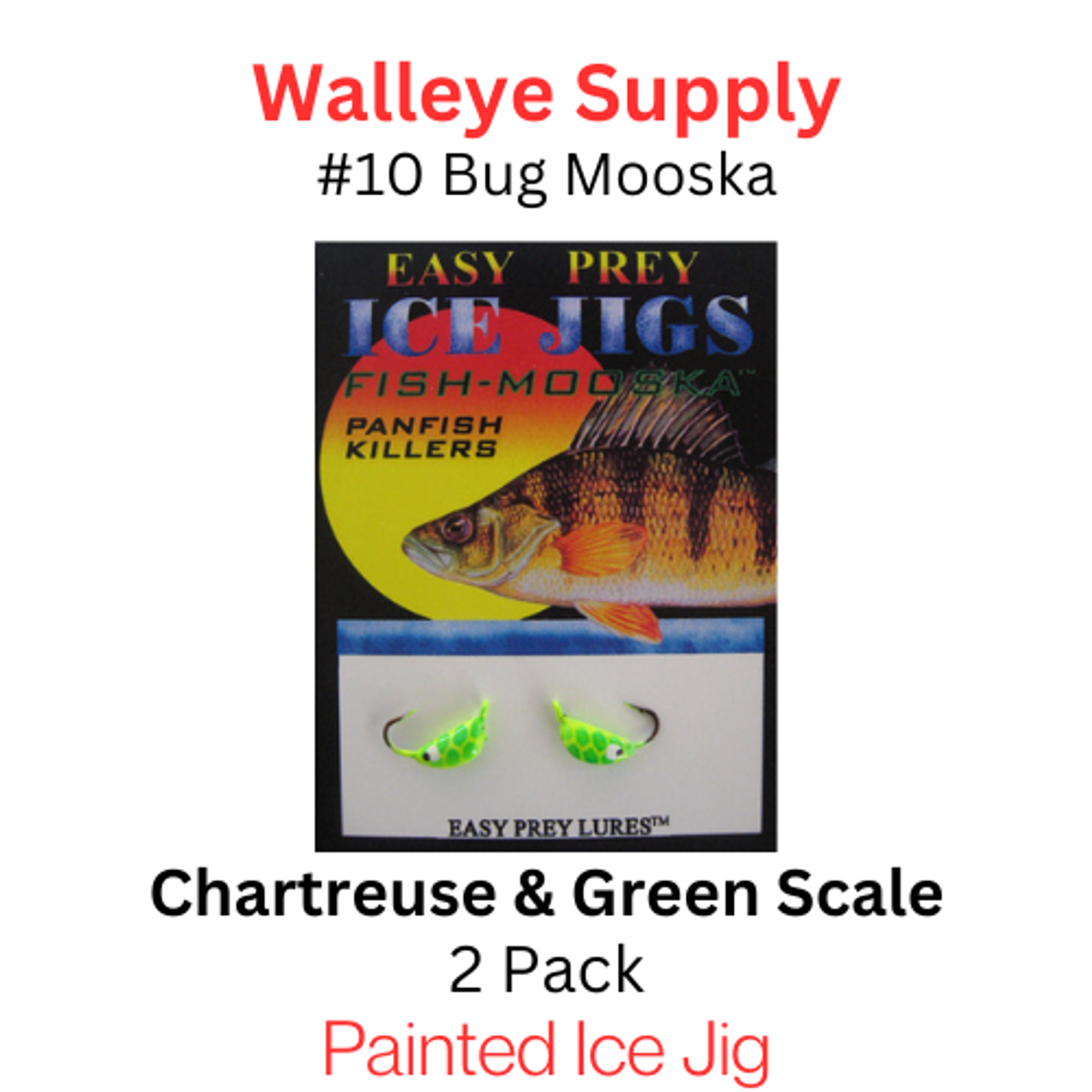 Easy Prey Lures: Size 10 Bug Mooska CHARTREUSE & GREEN SCALE Easy Prey Lures: Size 10 Bug Mooska CHARTREUSE & GREEN SCALE