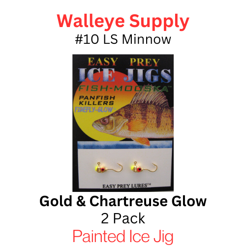 Easy Prey Lures: size 10 LS Minnow GOLD & CHARTREUSE GLOW