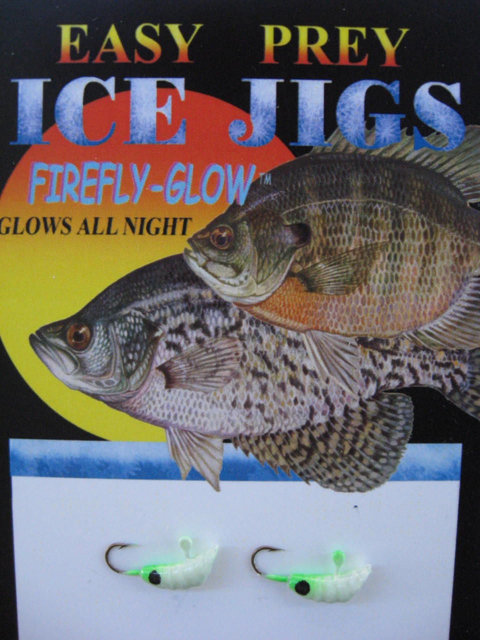 ICE FISHING JIGS #12 MEALWORM GLOW/GREEN / EASY PREY LURES