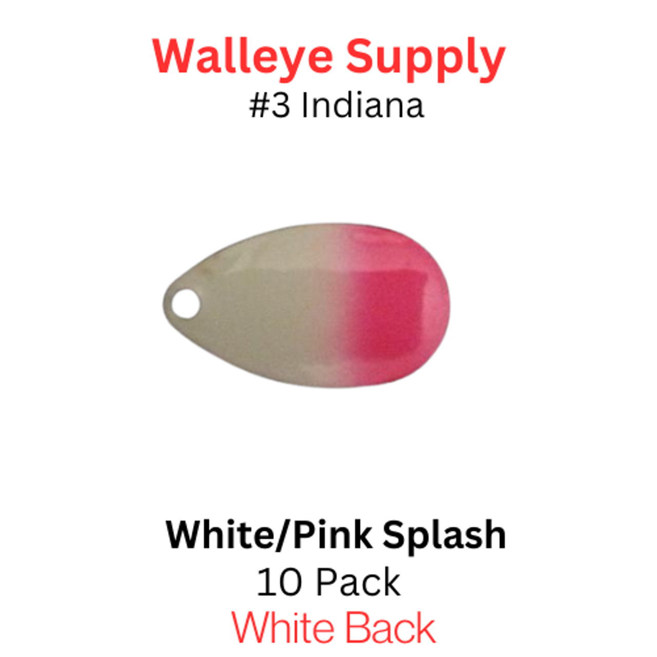 Spinner Blades #3 INDIANA WHITE/PINK SPLASH