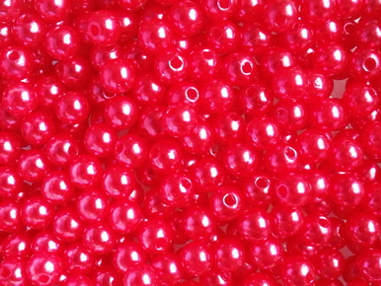 Pearlized Round 4mm OPAQUE RED 100/PK Fishing Beads