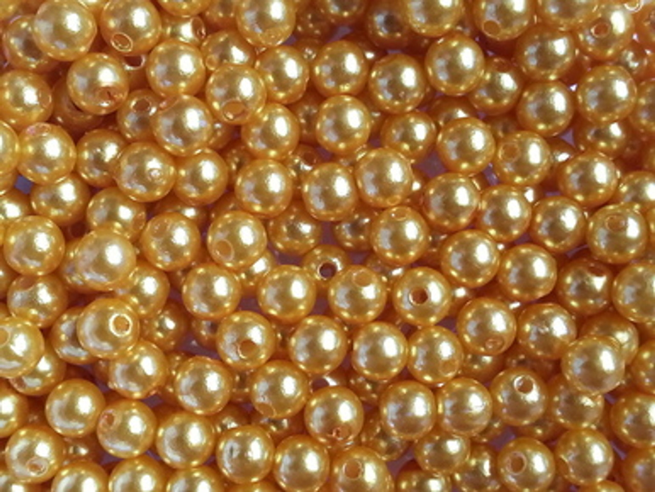 Pearlized Round 6mm OPAQUE GOLD 100/PK Fishing Beads