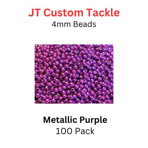 JT Custom Tackle 4mm Beads: Metallic Purple 100/PK
