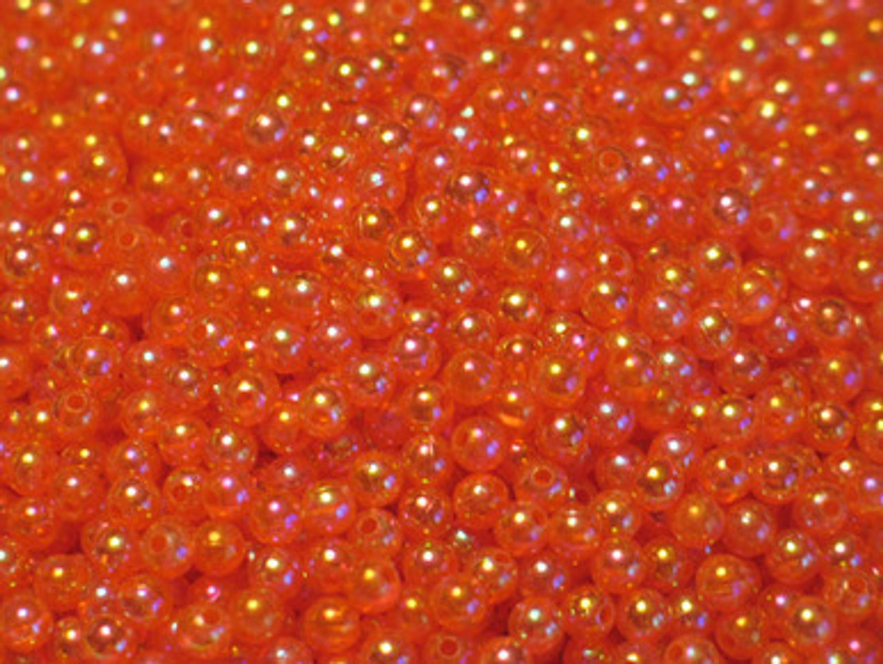 Fishing Beads Round 5mm NEON ORANGE 100/PK 